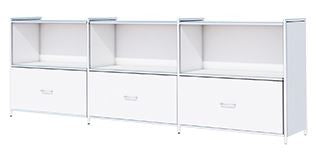 ARTLINE Sideboard Aktenschrank 2OH Büroschrank Weiß - Froschkönig24