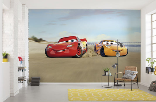 Papier Fototapete - Cars Beach Race - Größe 368 x 254 cm