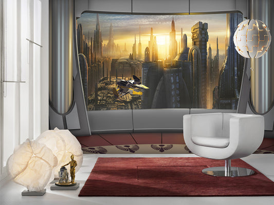 Papier Fototapete - Star Wars Coruscant View - Größe 368 x 254 cm