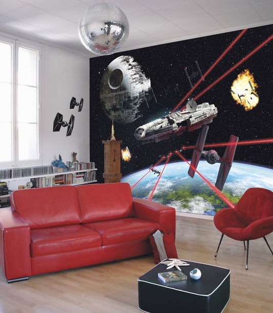 Papier Fototapete - Star Wars Millennium Falcon - Größe 368 x 254 cm