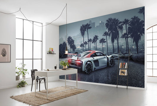 Papier Fototapete - Audi R8 L.A. - Größe 368 x 254 cm