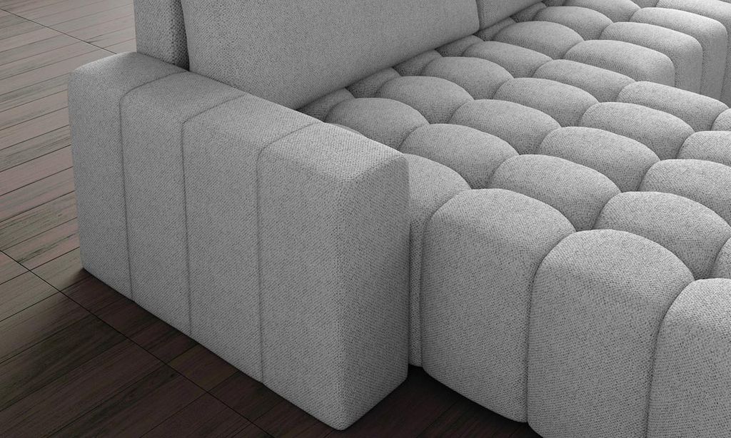 Bonett Ecksofa 250 x 175 cm Dunkelgrün (Webstoff)