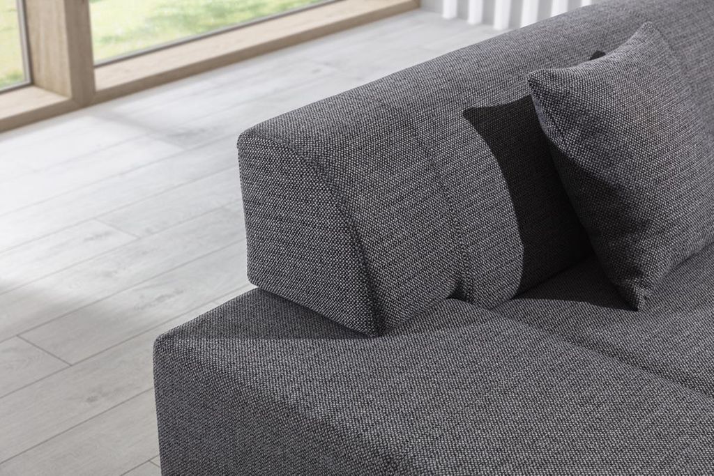 Porto Ecksofa 278 x 217 cm Schwarz (Webstoff - Sawana)