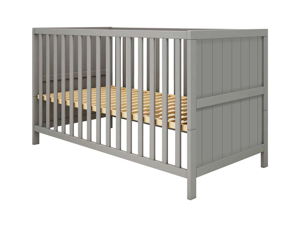 Flexa Luna Babybett 140x70 cm Grau geriffelt