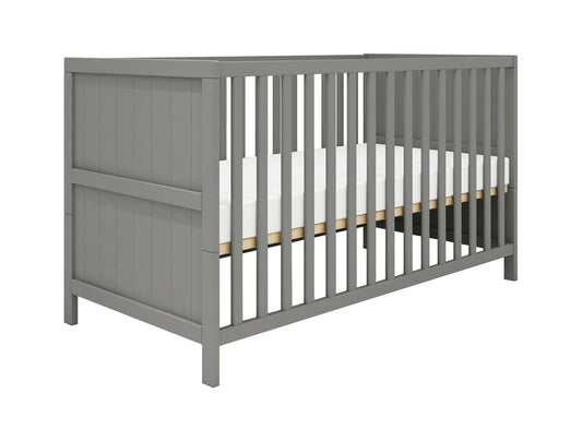 Flexa Luna Babybett 140x70 cm Grau geriffelt