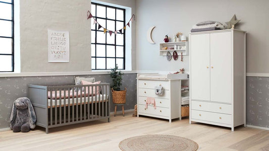 Flexa Luna Babyzimmer Komplettset Weiß / Grau