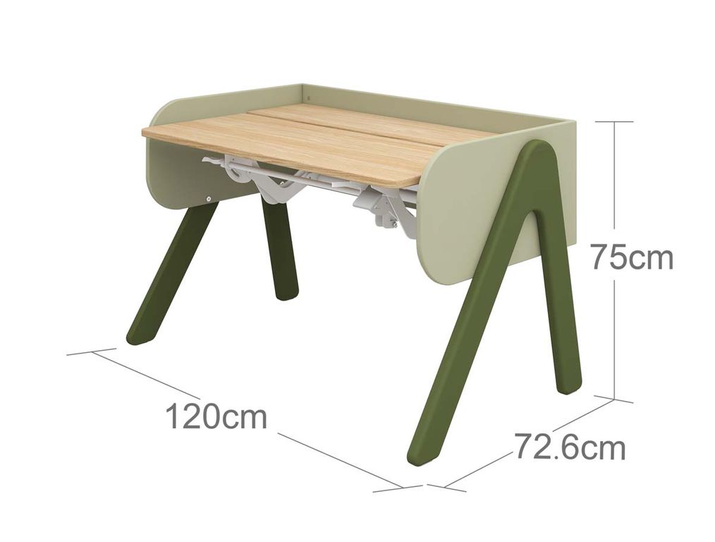 Woody Schreibtisch 120x70 cm Grün / Eiche