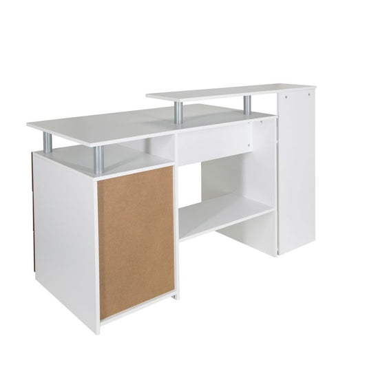 Computertisch WORKSPACE H IV 137 x 60 cm mit Standcontainer Weiß / Walnuss