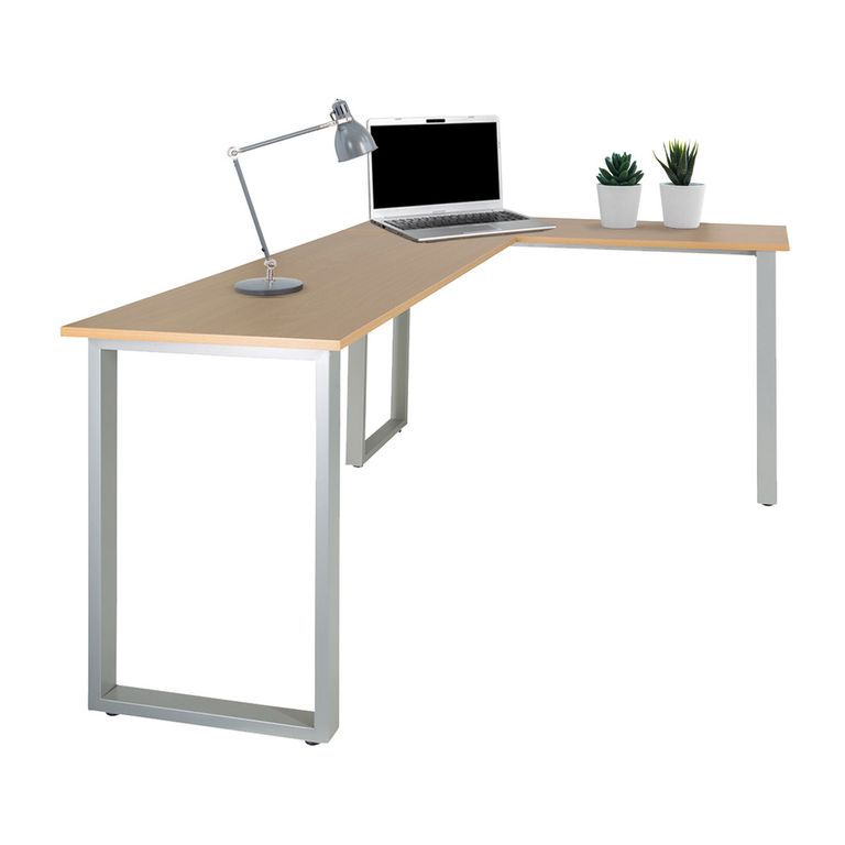 Computertisch WORKSPACE BASIC I 165 x 120 cm Buche / Silber OFF