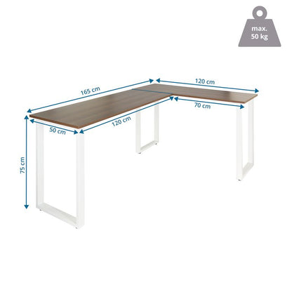 Computertisch WORKSPACE BASIC I 165 x 120 cm Walnuss / Weiß OFF