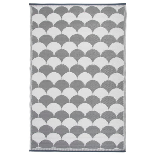 Esschert Design Outdoor-Teppich 180x121 cm Grau und Weiß OC24  126430