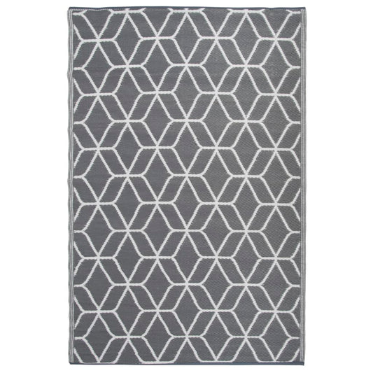 Esschert Design Outdoor-Teppich 180x121 cm Grau und Weiß OC25  129498