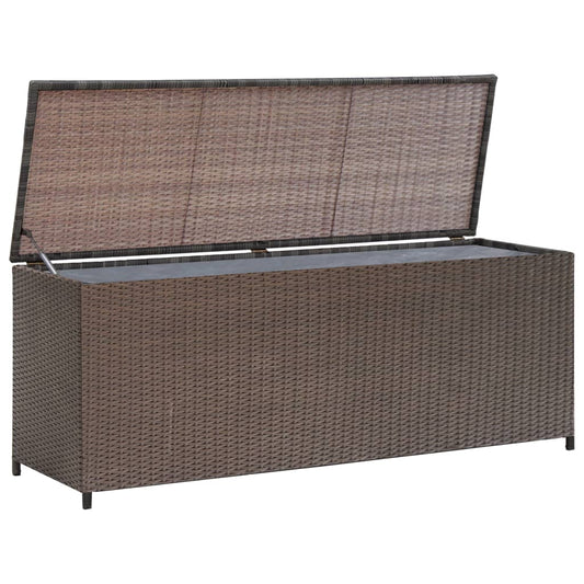 Garten-Aufbewahrungsbox Braun 120x50x60 cm Poly Rattan 120320