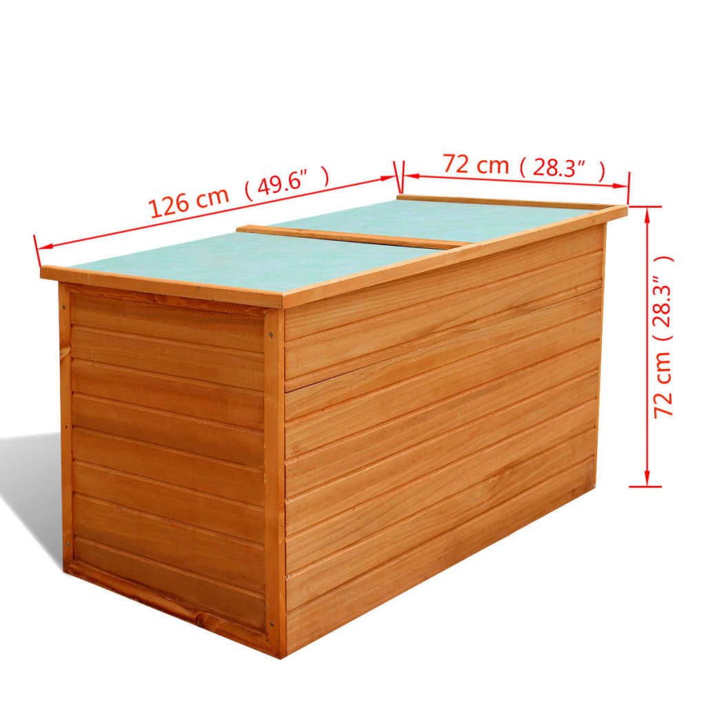 Garten-Aufbewahrungsbox 126x72x72 cm Holz 120608