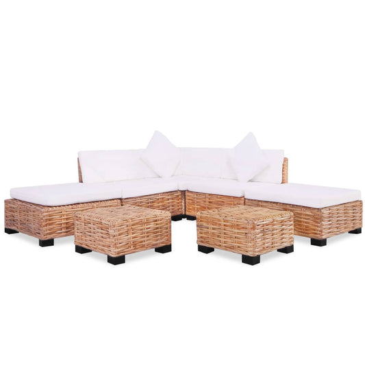 Sofagarnitur 18-tlg. Natürliches Rattan 110802