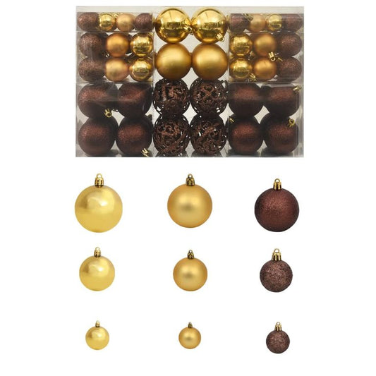 100-tlg. Weihnachtskugel-Set 3/4/6 cm Braun/Bronze/Golden 128872