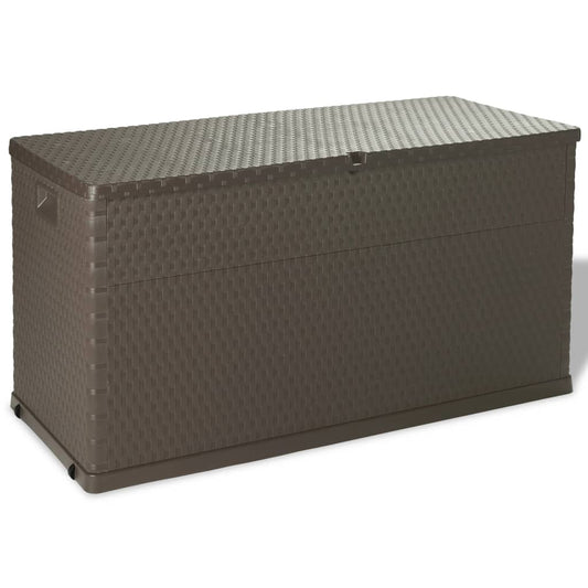 Garten-Aufbewahrungsbox Braun 120x56x63 cm PP Rattan 104903