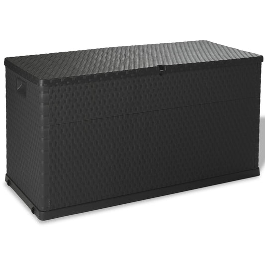 Garten-Aufbewahrungsbox Anthrazit 120x56x63 cm PP Rattan 119654