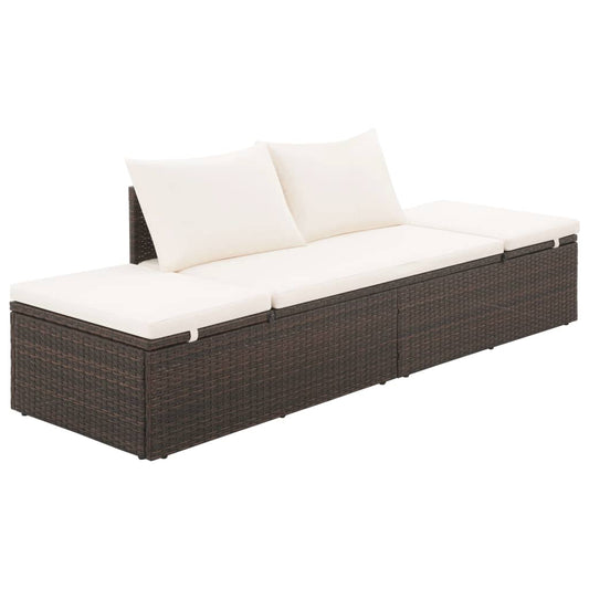 Gartenbett Braun 195x60 cm Poly Rattan 120010