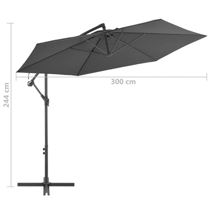 Ampelschirm mit Alu-Mast 300 cm Anthrazit 132360