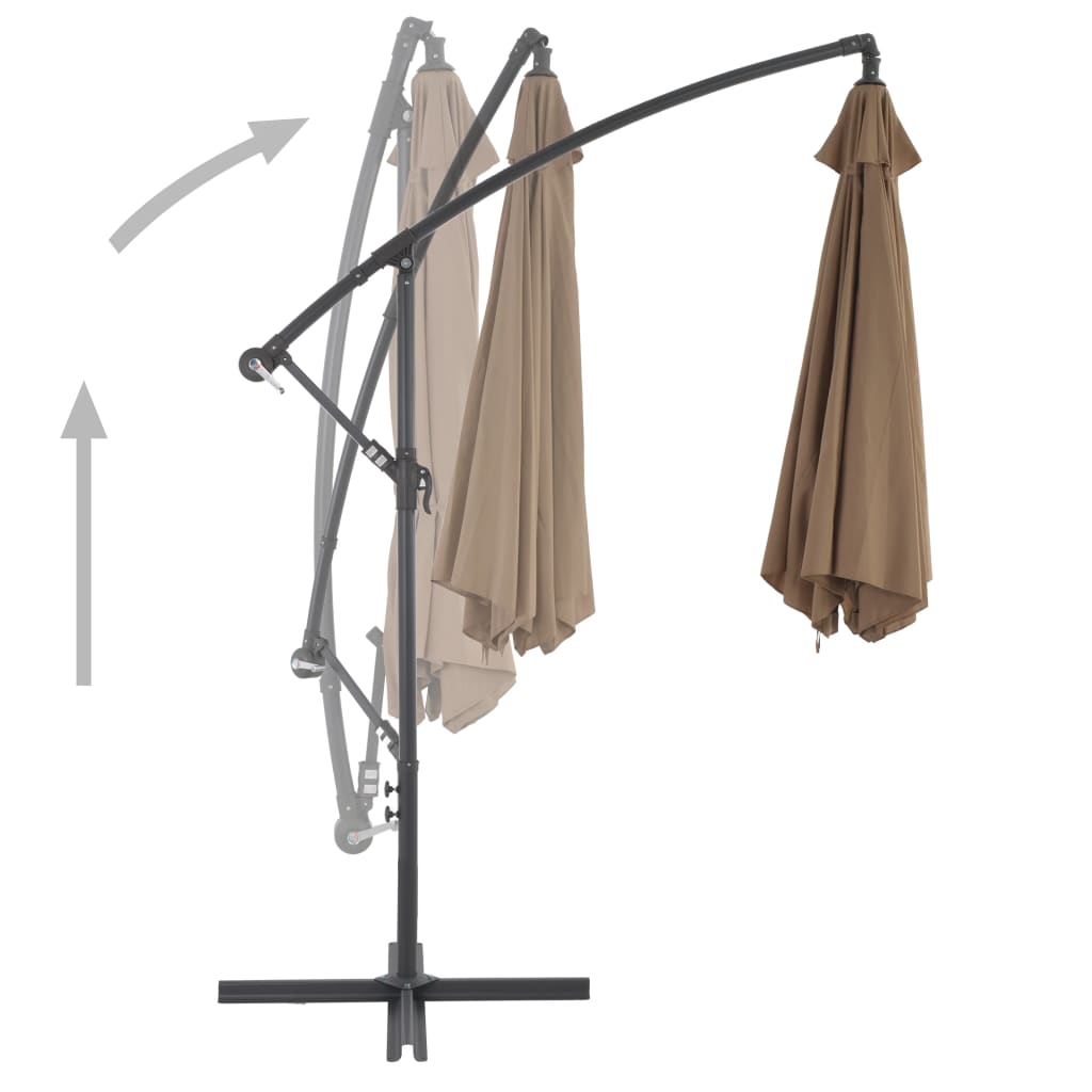 Ampelschirm mit Alu-Mast 300 cm Taupe 122629