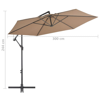 Ampelschirm mit Alu-Mast 300 cm Taupe 122629