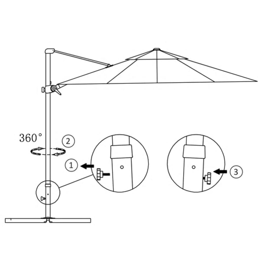 Ampelschirm mit Aluminium-Mast Grün 250 x 250 cm  125260