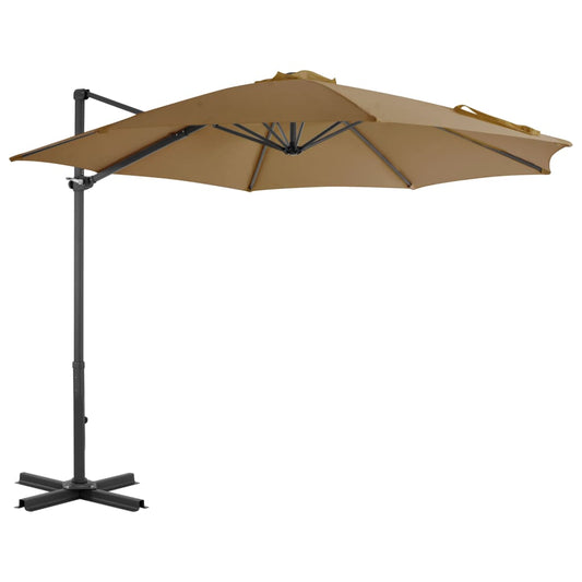 Ampelschirm mit Aluminium-Mast Taupe 300 cm 127131