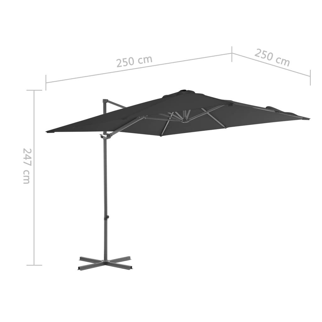 Ampelschirm mit Stahlmast Anthrazit 250 x 250 cm  131324