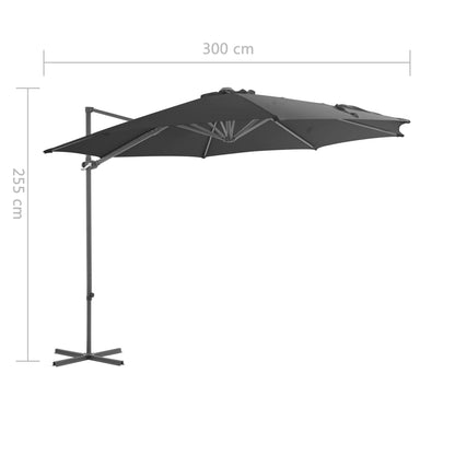 Ampelschirm mit Stahlmast Anthrazit 300 cm  129394