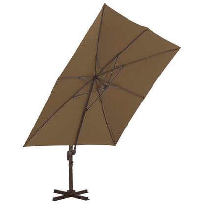 Ampelschirm mit Aluminium-Mast Taupe 300 x 300 cm 129386