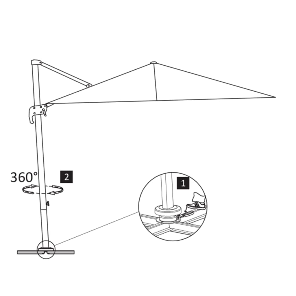 Ampelschirm mit Aluminium-Mast Taupe 300 x 300 cm 129386