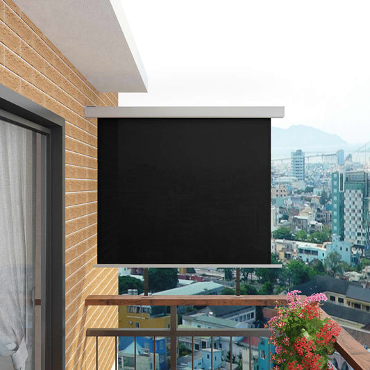 Balkon-Seitenmarkise Multifunktional 150x200 cm Schwarz 130862