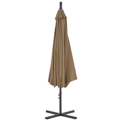 Ampelschirm mit Stahlmast 300 cm Taupe 129237