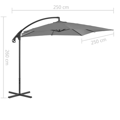 Ampelschirm mit Stahlmast 250x250 cm Anthrazit 135032