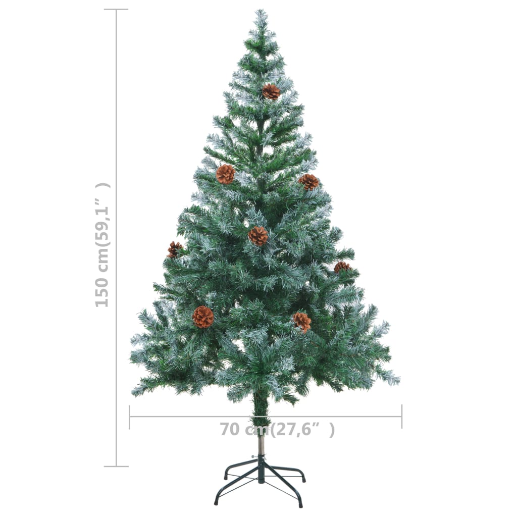 Künstlicher Weihnachtsbaum mit Tannenzapfen gefrostet 150 cm 127290