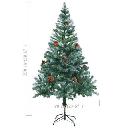 Künstlicher Weihnachtsbaum mit Tannenzapfen gefrostet 150 cm 127290