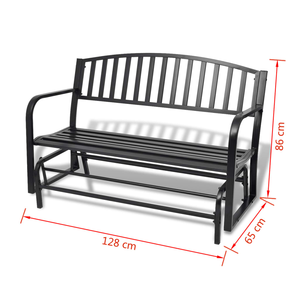 Hollywoodschaukel Schwarz Stahl 139504