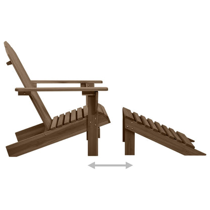 Gartensessel mit Fußstütze Holz Braun 107596