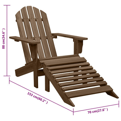 Gartensessel mit Fußstütze Holz Braun 107596