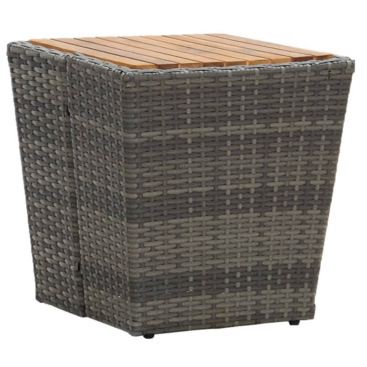 Beistelltisch Grau 41,5x41,5x43 cm Poly Rattan & Massivholz 105778