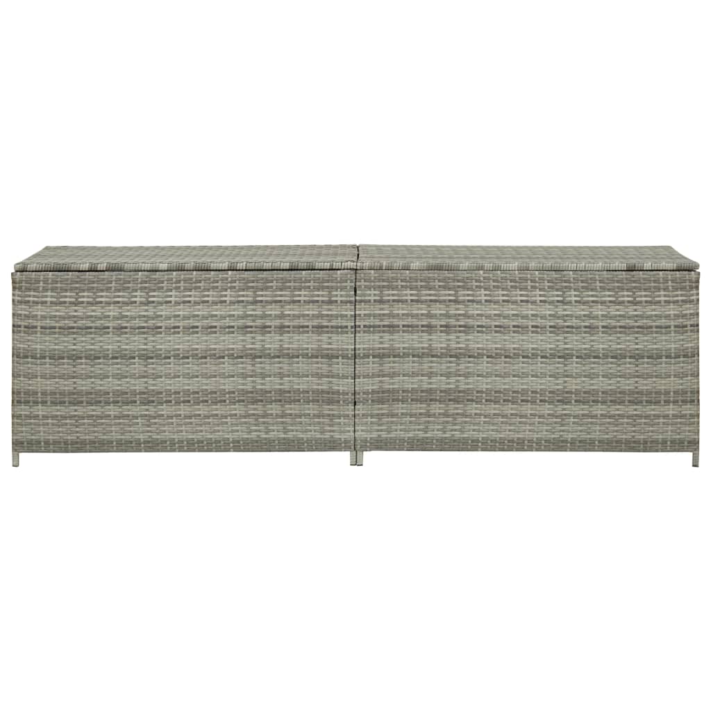 Gartenbox Poly Rattan 200x50x60 cm Grau 118616