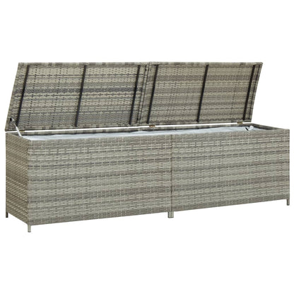 Gartenbox Poly Rattan 200x50x60 cm Grau 118616