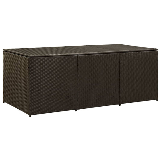 Gartenbox Poly Rattan 180x90x75 cm Braun 108484