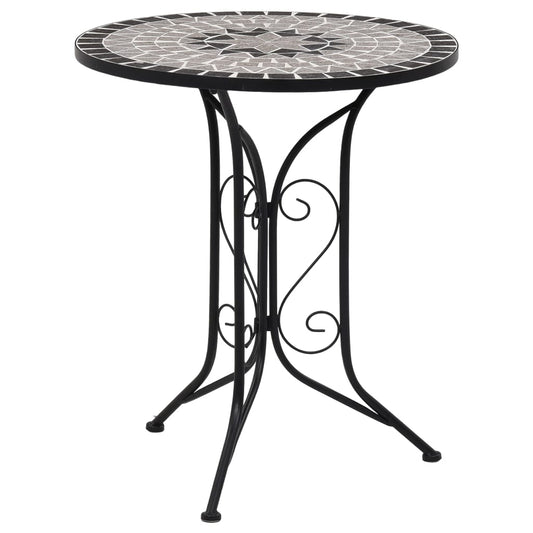 Mosaik-Bistrotisch Grau 61 cm Keramik 116603