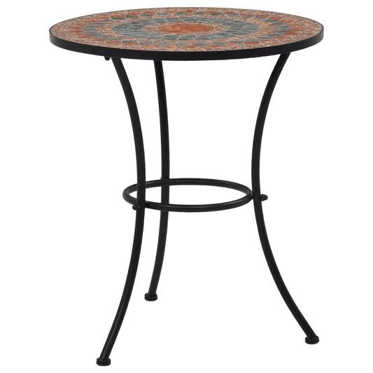 Mosaik-Bistrotisch Orange / Grau 60 cm Keramik 105809