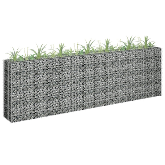 Gabionen-Hochbeet Verzinkter Stahl 270 x 30 x 90 cm 136601