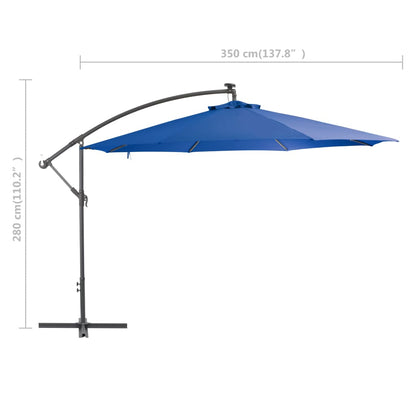 Ampelschirm mit Alu-Mast 350 cm Blau 129475