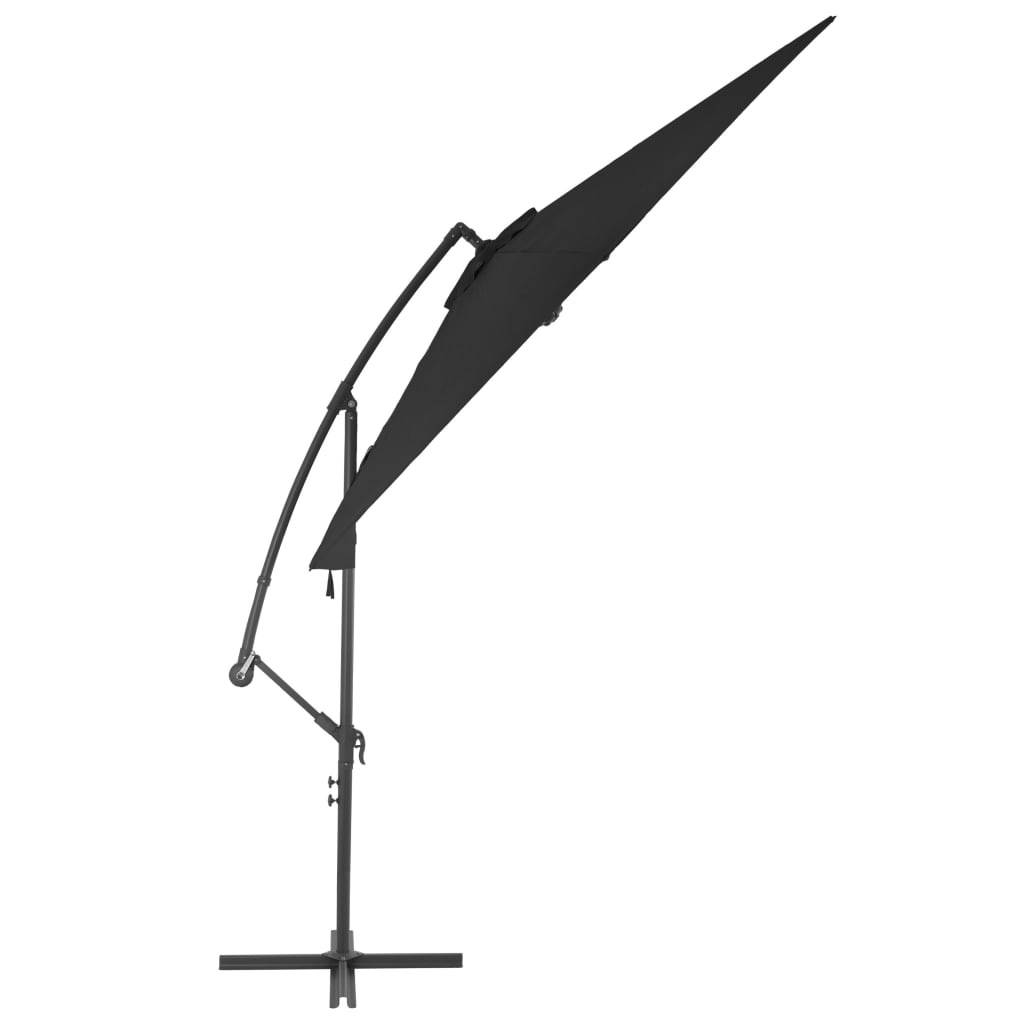 Ampelschirm mit Alu-Mast 300 cm Schwarz 134768