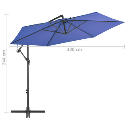 Ampelschirm mit Alu-Mast 300 cm Blau 126546